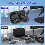 Base de Carregamento com Luz RGB para Nintendo Switch 2 JYS NS2322, Base Integrada de Arrefecimento e Armazenamento de Carregamento