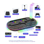 Base de Carregamento com Luz RGB para Nintendo Switch 2 JYS NS2322, Base Integrada de Arrefecimento e Armazenamento de Carregamento