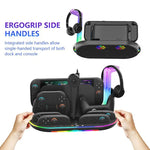 Base de Carregamento com Luz RGB para Nintendo Switch 2 JYS NS2322, Base Integrada de Arrefecimento e Armazenamento de Carregamento