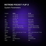 Consola de Jogos Retroid Pocket Flip 2 com Processador SD865, Android 13, Ecrã AMOLED de 5,5 Polegadas, Wifi, Bluetooth, Leitor de Vídeo