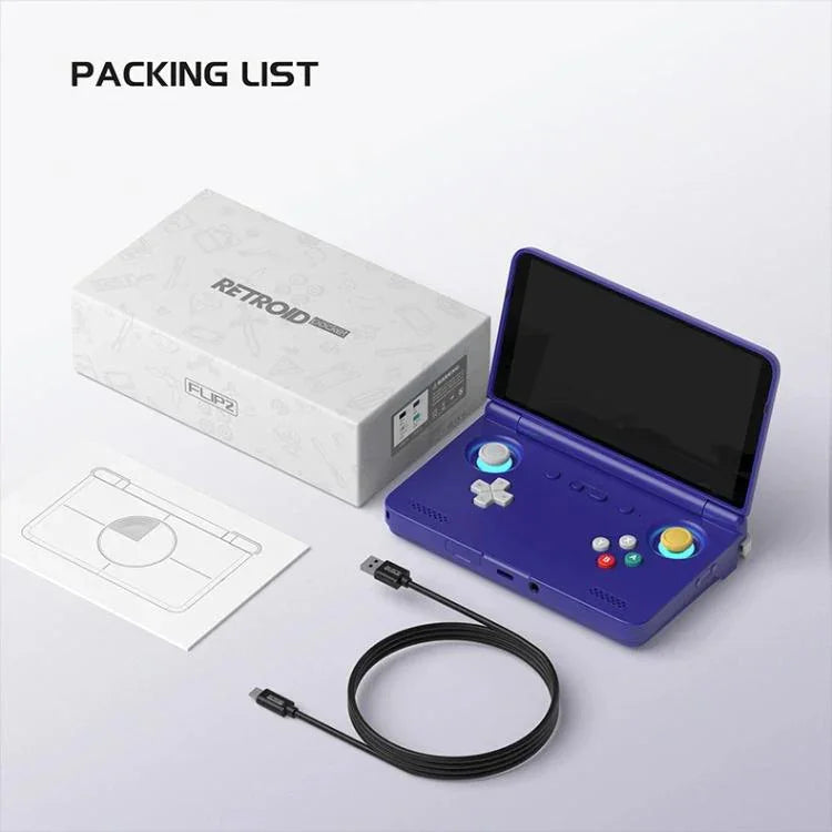 Consola de Jogos Retroid Pocket Flip 2 com Processador SD865, Android 13, Ecrã AMOLED de 5,5 Polegadas, Wifi, Bluetooth, Leitor de Vídeo