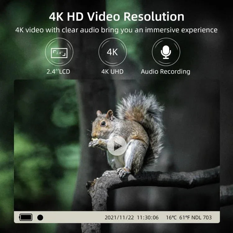 Câmara de Caça Infravermelha 4K 120MP com Suporte para Visualização Remota por APP de Fotos / Vídeos, WiFi940Pro-Li
