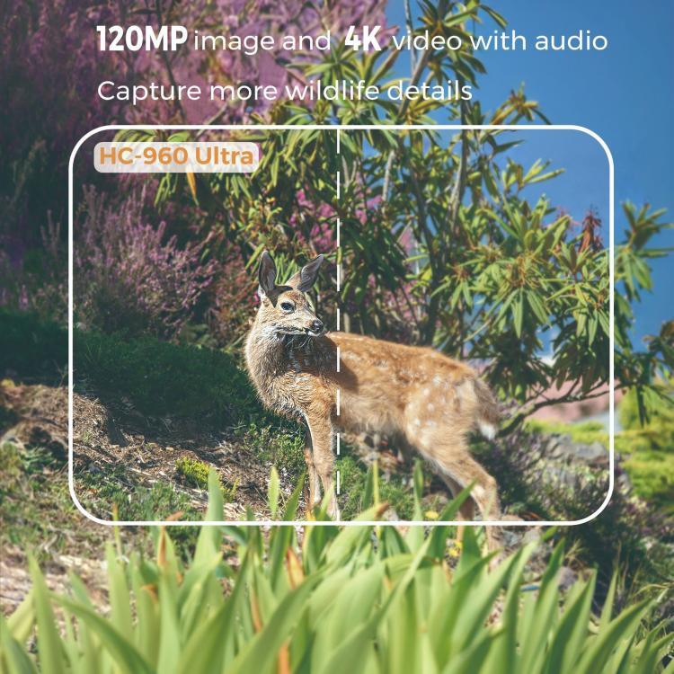 Câmara de Rastreamento Exterior 4K 4G com Controlo Remoto por Telemóvel, Suporta FTP/SMTP/APP, HC-960Ultra-Li