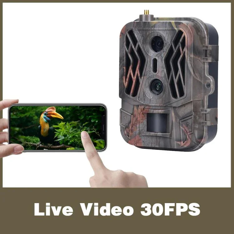 Câmara de Rastreamento Externa 4K 4G com Dupla Lente e Controlo Remoto por Telemóvel para Visualização de Fotos em Tempo Real, HC-950Pro-Li