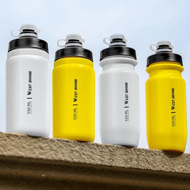 WEST BIKING Garrafa de Água para Bicicleta 550ml para Ciclismo, Design à Prova de Fugas com Aperto, Garrafa de Hidratação Desportiva Portátil, 550ml Branco Largo, 550ml Amarelo Largo, 550ml Amarelo, 550ml Branco