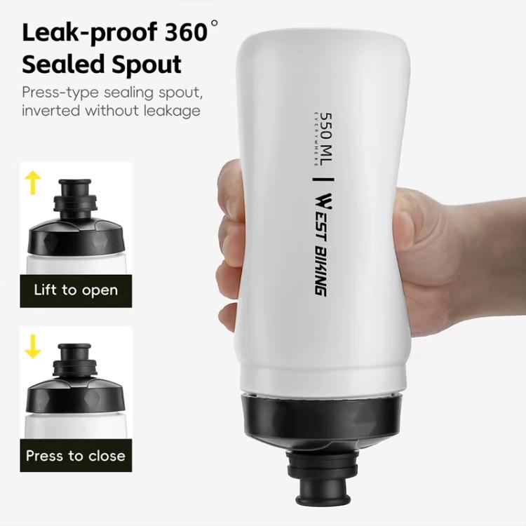 WEST BIKING Garrafa de Água para Bicicleta 550ml para Ciclismo, Design à Prova de Fugas com Aperto, Garrafa de Hidratação Desportiva Portátil, 550ml Branco Largo, 550ml Amarelo Largo, 550ml Amarelo, 550ml Branco