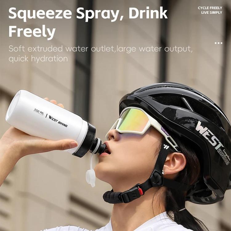 WEST BIKING Garrafa de Água para Bicicleta 550ml para Ciclismo, Design à Prova de Fugas com Aperto, Garrafa de Hidratação Desportiva Portátil, 550ml Branco Largo, 550ml Amarelo Largo, 550ml Amarelo, 550ml Branco
