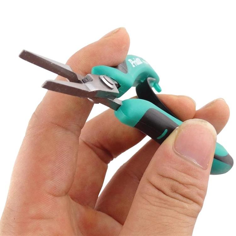 Alicate de bico plano de precisão em aço inoxidável ProsKit PM-396H, alicate eletrônico de mandíbula plana sem dentes, PM-396H
