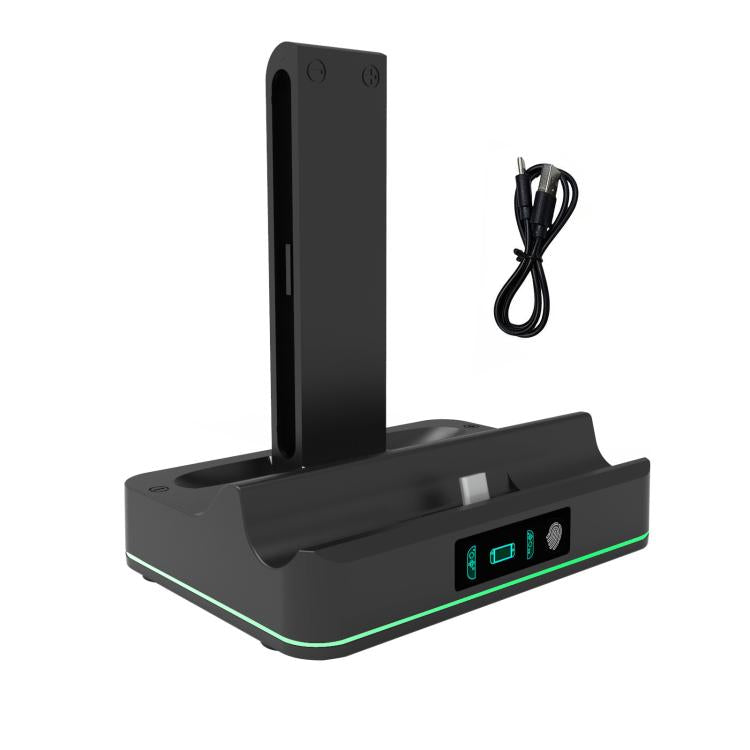 Dock de Carregamento KJH com Iluminação Ambiente para Nintendo Switch 2 e Comandos Joy-Con, PG-SW2130 Branco, PG-SW2130 Preto