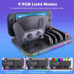 Dock de Carregamento Multifuncional com Arrefecimento, Iluminação RGB e Slots para Cartões para Nintendo Switch 2, SW2139