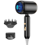 Secador de Cabelo Dobrável Portátil de Alta Velocidade e Temperatura Constante 1800W, Preto + Bocal Coletor de Ar, Branco + Bocal Coletor de Ar, Preto + Bocal Coletor de Ar + Capuz de Ar Grande, Branco + Bocal Coletor de Ar + Capuz de Ar Grande