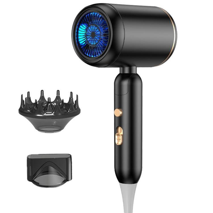 Secador de Cabelo Dobrável Portátil de Alta Velocidade e Temperatura Constante 1800W, Preto + Bocal Coletor de Ar, Branco + Bocal Coletor de Ar, Preto + Bocal Coletor de Ar + Capuz de Ar Grande, Branco + Bocal Coletor de Ar + Capuz de Ar Grande