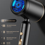 Secador de Cabelo Dobrável Portátil de Alta Velocidade e Temperatura Constante 1800W, Preto + Bocal Coletor de Ar, Branco + Bocal Coletor de Ar, Preto + Bocal Coletor de Ar + Capuz de Ar Grande, Branco + Bocal Coletor de Ar + Capuz de Ar Grande