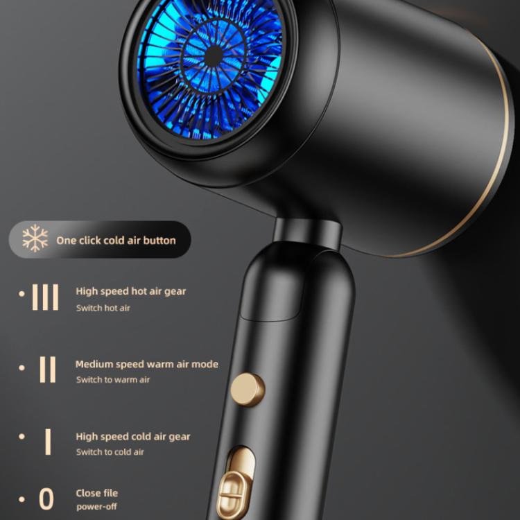 Secador de Cabelo Dobrável Portátil de Alta Velocidade e Temperatura Constante 1800W, Preto + Bocal Coletor de Ar, Branco + Bocal Coletor de Ar, Preto + Bocal Coletor de Ar + Capuz de Ar Grande, Branco + Bocal Coletor de Ar + Capuz de Ar Grande