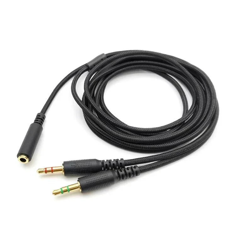 Cabo de extensão 2 em 1 macho para fêmea 3,5mm adaptador de áudio para Razer Kraken V2, ZS0190