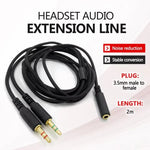 Cabo de extensão 2 em 1 macho para fêmea 3,5mm adaptador de áudio para Razer Kraken V2, ZS0190