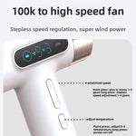 Secador de Cabelo Sem Fios de Alta Velocidade com Motor de 100.000 RPM, Carregamento Rápido USB-C e Bateria Incorporada de 15600mAh