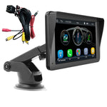 Player para Carro MP5 Wireless CarPlay Ecrã Tátil HD de 7 polegadas + Imagem de Reversão HD com 8 Luzes, X5300 com Câmara de 8 Luzes