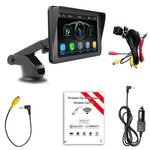 Player para Carro MP5 Wireless CarPlay Ecrã Tátil HD de 7 polegadas + Imagem de Reversão HD com 8 Luzes, X5300 com Câmara de 8 Luzes