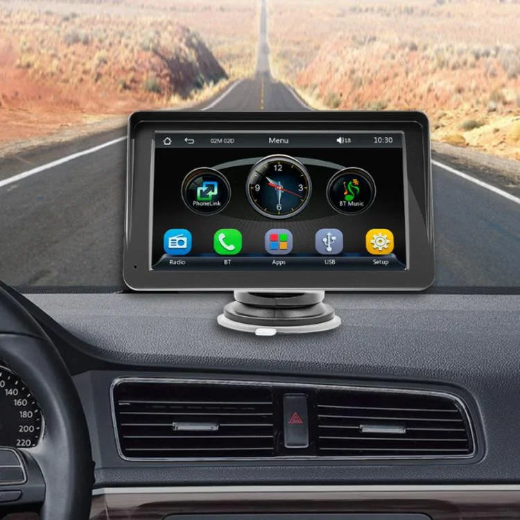 Player para Carro MP5 Wireless CarPlay Ecrã Tátil HD de 7 polegadas + Imagem de Reversão HD com 8 Luzes, X5300 com Câmara de 8 Luzes