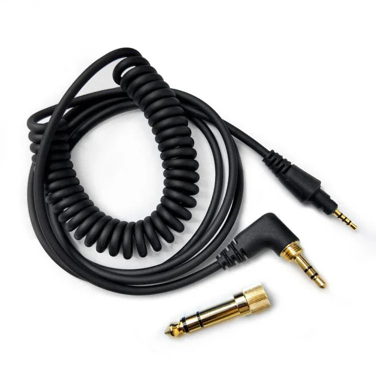 Cabo de áudio para auscultadores com mola 1,2m, para Pioneer HDJ-CUE1 / HDJ-X7 / HDJ-S7 / HDJ-X5 / HDJ-S7, ficha curva, ficha reta