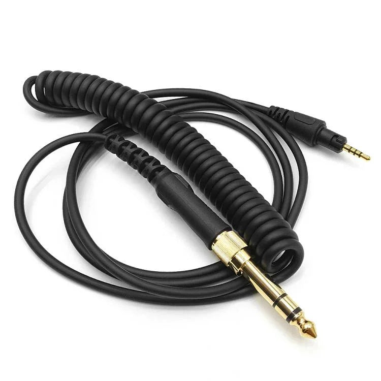 Cabo de áudio para auscultadores com mola 1,2m, para Pioneer HDJ-CUE1 / HDJ-X7 / HDJ-S7 / HDJ-X5 / HDJ-S7, ficha curva, ficha reta