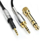 Cabo para auscultadores com mola 1,5m ficha 2,5mm para 3,5mm+6,35mm, para Sennheiser HD6 / HD8 / HD7 / HD598, ZS0245