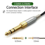 Cabo para auscultadores com mola 1,5m ficha 2,5mm para 3,5mm+6,35mm, para Sennheiser HD6 / HD8 / HD7 / HD598, ZS0245