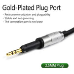 Cabo para auscultadores com mola 1,5m ficha 2,5mm para 3,5mm+6,35mm, para Sennheiser HD6 / HD8 / HD7 / HD598, ZS0245