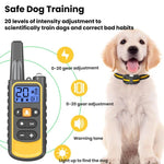 Colar com Choque e Controlo Remoto para Controlo de Latidos de Cão, Amarelo Um-Para-Um, Amarelo Um-Para-Dois, Laranja Um-Para-Um, Preto Um-Para-Um