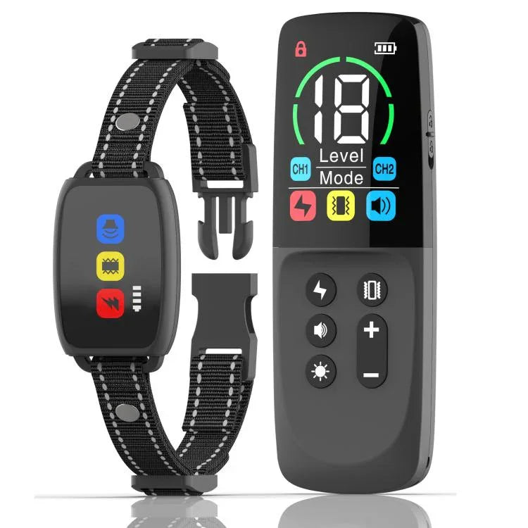 Dispositivo de Controlo de Latidos de Cão com Ecrã a Cores e Controlo Remoto, Choque Elétrico, Sem Choque Elétrico