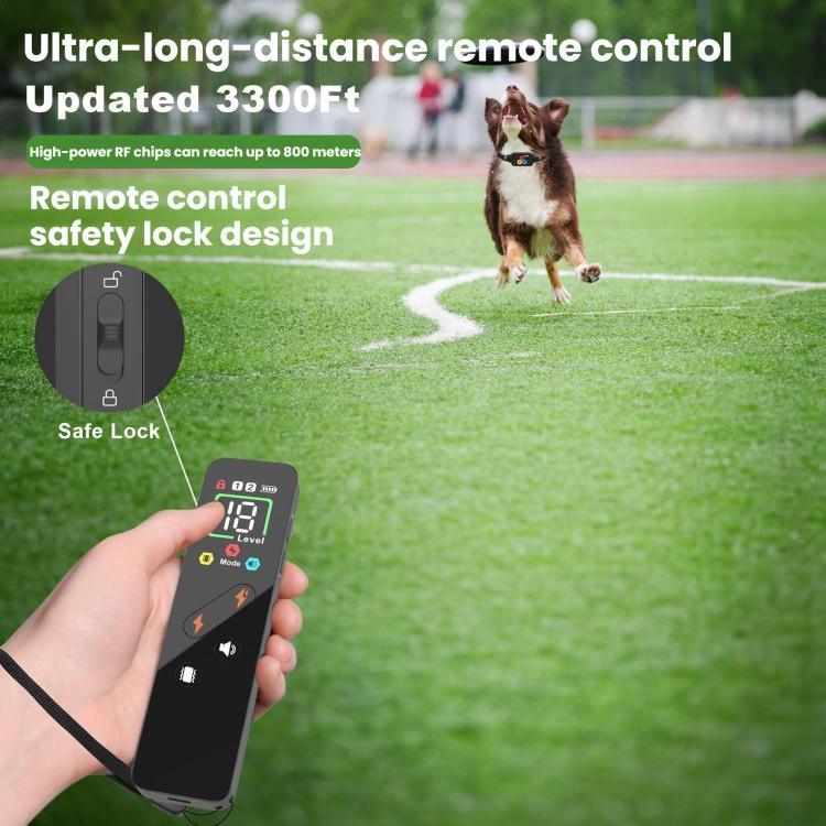 Dispositivo de Treino para Cães com Coleira de Choque e Ecrã a Cores com Controlo Remoto