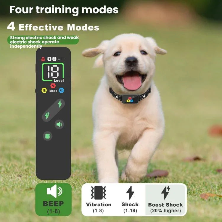 Dispositivo de Treino para Cães com Coleira de Choque e Ecrã a Cores com Controlo Remoto