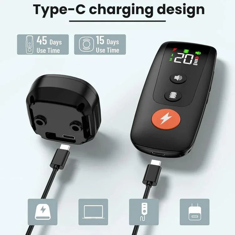 Coleira Automática de Choque para Treino de Cães com Controlo Remoto