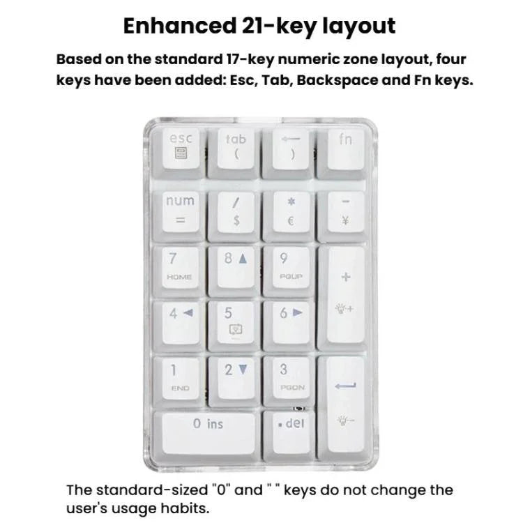 Little Kangaroo DS-9817 Teclado Numérico com Fio Retroiluminado Sem Interruptores para Finanças, Negócios e Bancos, DS-9817