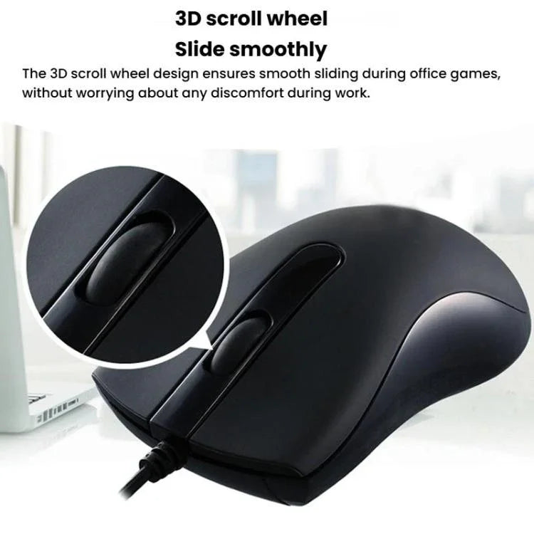 Little Kangaroo DS-917 Rato Óptico Ergonómico com Fio 1000DPI para Portátil, Escritório e Gaming, DS-917 USB
