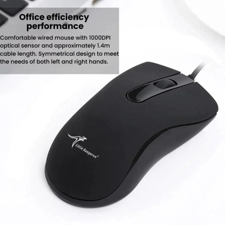 Little Kangaroo DS-917 Rato Óptico Ergonómico com Fio 1000DPI para Portátil, Escritório e Gaming, DS-917 USB