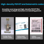 Leitor de código de barras QR sem fios de longo alcance com base, único 2,4G, 2,4G + Bluetooth