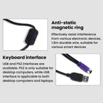 Little Kangaroo DS-8500 Teclado com Fio para Portátil com Touchpad, PS2 com Apoios, USB com Apoios, PS2 sem Apoios, USB sem Apoios