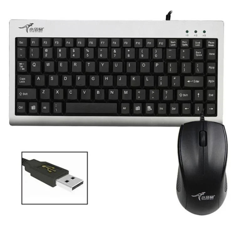 Little Kangaroo DS-9821 DS-911 Laptop Industrial Wired Keyboard And Mouse Set, USB, PS2