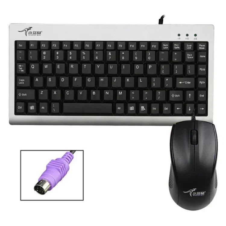Little Kangaroo DS-9821 DS-911 Conjunto de Teclado e Rato Industrial com Fio para Portátil, USB, PS2