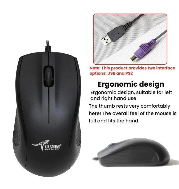 Little Kangaroo DS-9821 DS-911 Conjunto de Teclado e Rato Industrial com Fio para Portátil, USB, PS2
