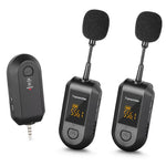 Amplificador de microfone sem fios 2,4G Microfone portátil, 1 em 1 clipe de lapela, 1 em 1 para cabeça, 1 em 2 clipe de lapela, 1 em 2 para cabeça