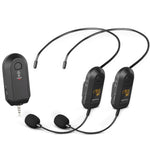 Amplificador de microfone sem fios 2,4G Microfone portátil, 1 em 1 clipe de lapela, 1 em 1 para cabeça, 1 em 2 clipe de lapela, 1 em 2 para cabeça