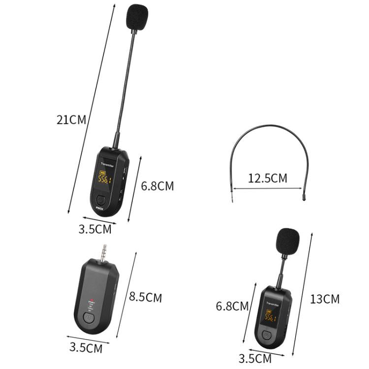 Amplificador de microfone sem fios 2,4G Microfone portátil, 1 em 1 clipe de lapela, 1 em 1 para cabeça, 1 em 2 clipe de lapela, 1 em 2 para cabeça