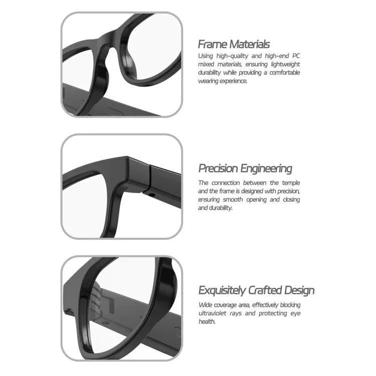 Óculos Inteligentes AIMB-V3 com Óculos de Sol Intercambiáveis + Lentes de Bloqueio de Luz Azul, AIMB-V3