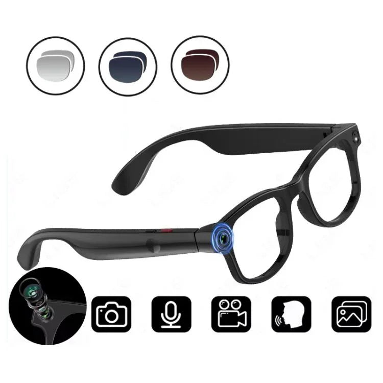 Óculos Inteligentes AIMB-G1 com Câmara de 5MP & Tradução AI em Tempo Real Vídeo Estabilizado 1080P, Kit de 3 Lentes, AIMB-G1
