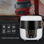 12V-24V 2L Car-Mounted Push-Button Rice Cooker, English, English + Battery Cable, Russian, Russian + Battery Cable