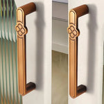 Puxador Vintage com Flor para Porta de Armário em Liga de Zinco para Gavetas e Roupeiros, Furo Único Café, 96mm Café, 128mm Café, Furo Único Cinzento, 96mm Cinzento, 128mm Cinzento, Furo Único Cobre Escovado, 96mm Cobre Escovado, 128mm Cobre Escovado
