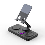 Estação de Carregamento Sem Fios Rápido 4 em 1 para Telemóvel/Tablet/Apple Watch/AirPods com Suporte Magnético Dobrável, Mostrador de Relógio e Efeito de Luz Fria